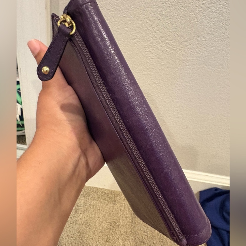 Vintage Coach Madison Leather Tri fold Checkbook Wallet Purple and Pink EUC - Picture 14 of 15